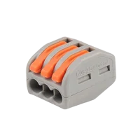 Клеммы монтажные многоразовые PTC-3P 222-413 450V 32A 0,08-2,5(4.0)mm2 , 3 отверстия, серые 10 шт.