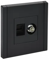 FORTE&PIANO Розетка двойная TV+RJ45 кат.5E FP136 черный IEK