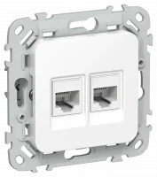 FLITE Розетка 2-местная компьютерная RJ45 категория 6 UTP РК6-2-0-ФлБ белый IEK