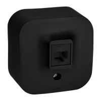 Розетка компьютерная RJ45 категория 5e UTP Legrand Quteo IP20 накладная чёрная матовая