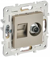 SKANDY Розетка двойная TV+RJ45 кат.5E SK-A14Sh шампань IEK