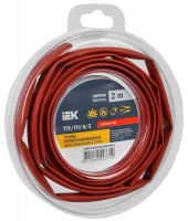 Трубка термоусадочная ТТУ нг-LS 6/3 красная (2м/упак) IEK