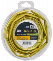 Трубка термоусадочная ТТУ нг-LS 5/2,5 желто-зеленая (2м/упак) IEK