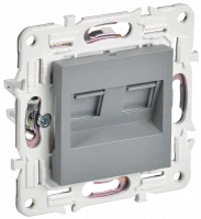 SKANDY Розетка компьютерная двойная RJ45 кат.5E SK-K03Gr серый IEK