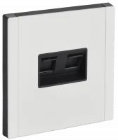 FORTE&PIANO Розетка компьютерная двойная RJ45 кат.5E FP233M металл белый IEK
