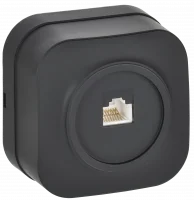 GLORY Розетка для открытой установки компьютерная RJ45 кат.5E РК10-ХЧм черный матовый IEK