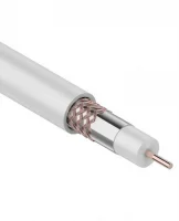 Кабель коаксиальный RG-6U+Cu, 75 Ом, Cu/Al/Cu, 75%, бухта 100 м, белый, REXANT