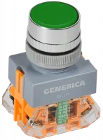 Кнопка D7-11T d=22мм 1з+1р с фикс. зеленая GENERICA