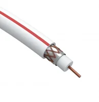 Кабель коаксиальный SAT 50м 75 Ом Cu/(оплётка Cu 75%) PVC цвет белый 100 м