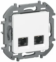 IEKINSPIRIA Розетка компьютерная двойная RJ45 категория 6 UTP 6738401 белый IEK