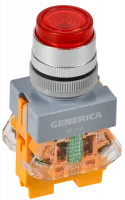 Кнопка D7-11D d=22мм 1з+1р с подсв. кр. GENERICA