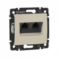 VALENA Розетка компьютерная RJ45х2 в рамку категория 5е слоновая кость