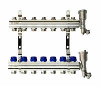 Коллекторная группа FHF-7R set 7 контуров 1'x3/4' c воздухоотводчиками и кронштейнами