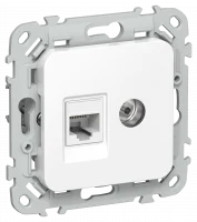FLITE Розетка 2-местная RJ45/TV категория 5Е UTP РКТВ5е-2-0-ФлБ белый IEK