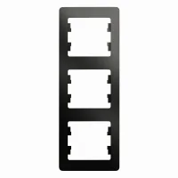 GLOSSA Рамка 3 поста вертикальная антрацит