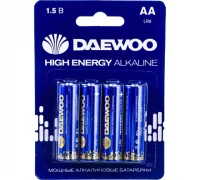 Элемент питания LR 6 (AA) DAEWOO Energy Alkaline блистер, 4 шт.