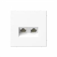 ARTGALLERY РОЗЕТКА двойная компьютерная RJ45+RJ45, кат. 5е, механизм, БЕЛЫЙ