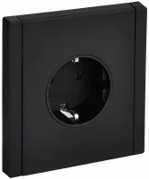 FORTE&PIANO Розетка 1-местная с заземлением без защитных шторок безвинтовое крепление 16А FP114M металл черный IEK