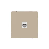 Компьютерная розетка RJ-45 без шторки, кат.6А одинарная,KANT, ванильный марципан