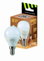 Лампа светодиодная LED 12Вт E14 3000K шар 230/50