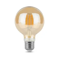 Лампа светодиодная филаментная LED 6 Вт 550 лм 2400К шар G95 теплый E27 AC 220В золотистая колба Black Filament