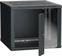 Шкаф настенный 19' LINEA W 9U 600x600мм стеклянная дверь RAL9005