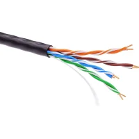 Витая пара U/UTP 4 пары CAT 5E светостабилизированный PE черный коробка 305м