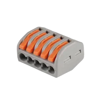 Клеммы монтажные многоразовые PTC-5P 222-415 450V 32A 0,08-2,5(4.0)mm2 , 5 отверстий, серые / 5 шт.