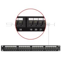 Патч-панель коммутационная 19' (1U). 24 порта RJ-45. категория 5e. Dual IDC. неэкранированная
