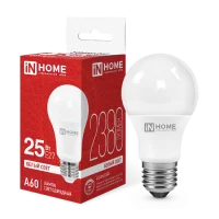 Лампа светодиодная LED-A60-VC 25Вт 230В Е27 4000К 2380Лм IN HOME