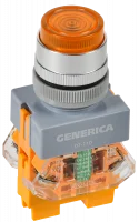 Кнопка D7-11D d=22мм 1з+1р с подсв. жел. GENERICA