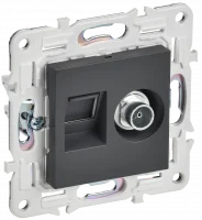 SKANDY Розетка двойная TV+RJ45 кат.5E SK-A14T титан IEK