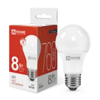 Лампа светодиодная LED-A60-VC 8Вт 230В Е27 4000К 760Лм IN HOME