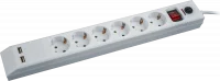 Фильтр сетевой NSP-USB-06-180-ESC-3x1 6 гнезд (1.8м)