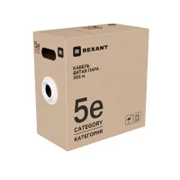 Витая пара F/UTP, CAT 5e, PE, 4х2х0,52 мм, OUTDOOR, SOLID, черный, 305м, РФ