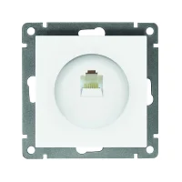 Розетка компьютерная одноместная UNIVersal серия Афина, с/у, 1А, RJ45, белая (еврослот), механизм