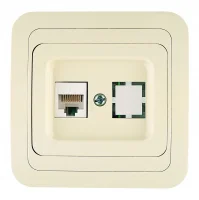 Mimoza Розетка компьютерная CAT5e + гнездо бежевая