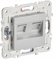 SKANDY Розетка компьютерная двойная RJ45 кат.5E SK-K03S серебряный IEK