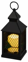 Новогодний декоративный светильник Сочельник, черный, 1 LED, 3*AАA, 10*10*23 см ERANY-DF02