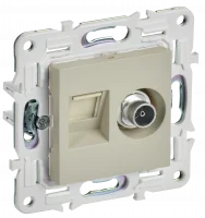 SKANDY Розетка двойная TV+RJ45 кат.5E SK-A14B бежевый IEK