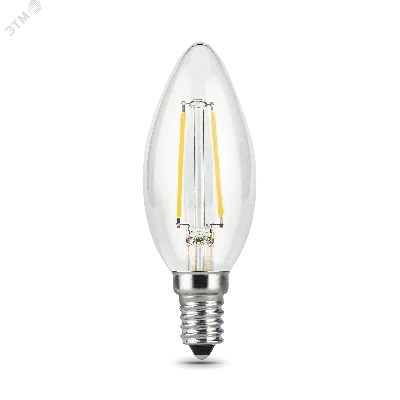 Лампа светодиодная LED 11 Вт 830 Лм 4100К белая Е14 Свеча Filament Gauss
