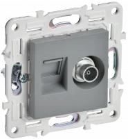 SKANDY Розетка двойная TV+RJ45 кат.5E SK-A14Gr серый IEK