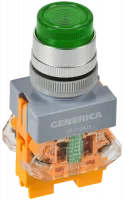 Кнопка D7-11DNZS d=22мм 1з+1р с подсв. и фикс. зеленая GENERICA