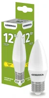 Лампа светодиодная C35 свеча 12Вт 230В 3000К E27 GENERICA