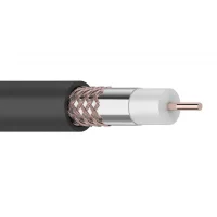 Кабель коаксиальный RG-6U+Cu, 75 Ом, Cu/Al/Cu, 64%, бухта 100 м, черный OUTDOOR, REXANT
