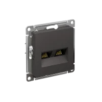 ATLASDESIGN РОЗЕТКА двойная компьютерная RJ45+RJ45, кат.5Е, механизм, БАЗАЛЬТ
