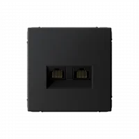 ARTGALLERY РОЗЕТКА двойная компьютерная RJ45+RJ45, кат. 5е, механизм, КАРБОН
