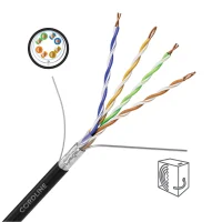 Витая пара СORDLINE F/UTP 5e Сu 4х2х0.48 PE OUT MID черный 305м