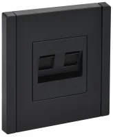 FORTE&PIANO Розетка компьютерная двойная RJ45 кат.5E FP133 черный IEK