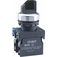 Переключатель без подсветки NP8-20X/312, 3 положения с фиксацией, черный, 2НО, IP65 (R)